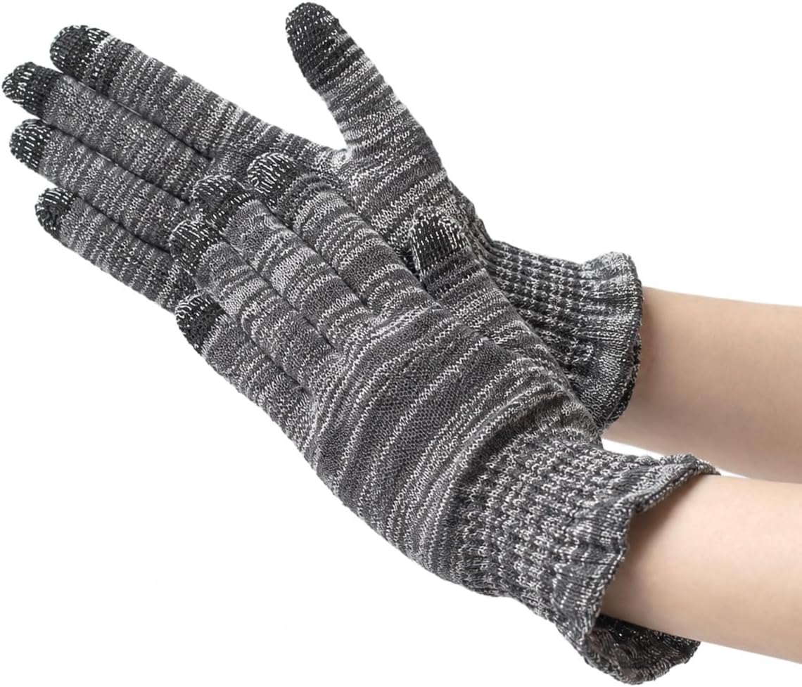 Kinuya 100% Silk Night Gloves with Touchscreen Fingertips, Moisturising Hand Care Gloves, Free size, Made in Japan