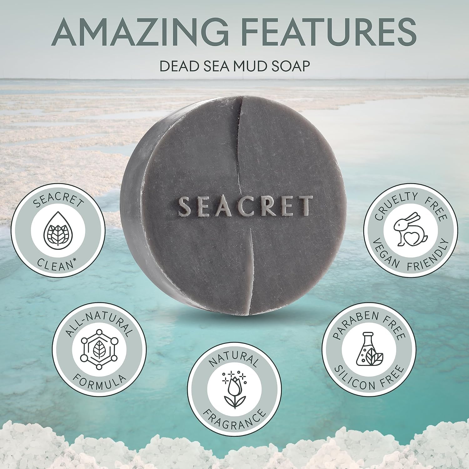SEACRET Matt Soap Solid Facial Cleanser Dead Sea Mud 125g — source image 6