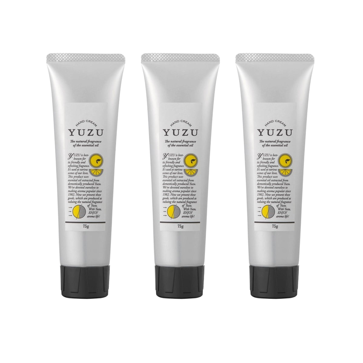 Daily Aroma Kochi Yuzu Hand Cream, 75 g Tube with Yuzu Seed Oil, Yuzu Extract and Shea Butter, Seven-Free Formula, Made in Japan