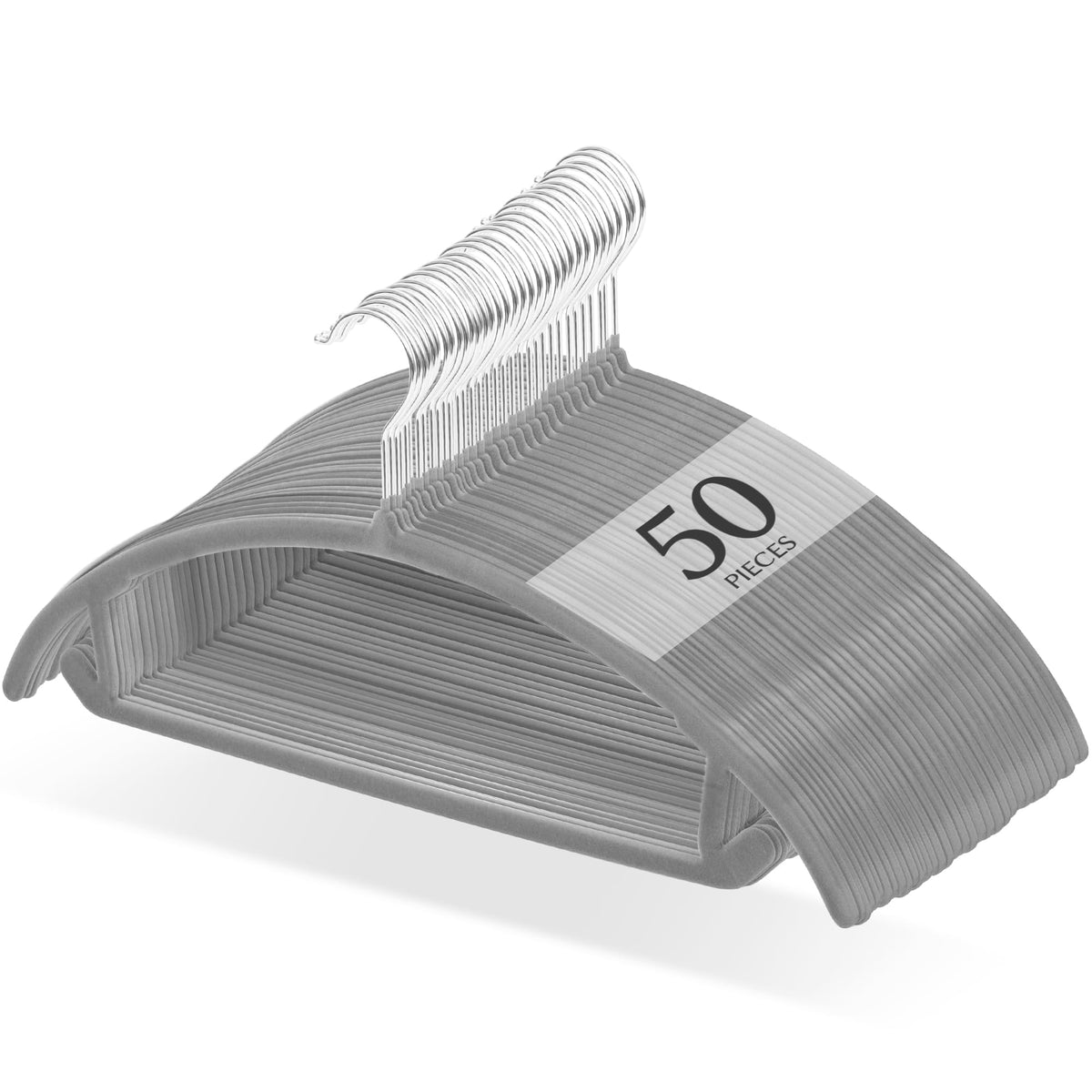 Titiroba Slim Non-Slip Clothes Hangers, 0.6 cm ABS Hangers with Fuzzy Surface and Rotating Hook, 44.5 x 20.5 cm, Ivory, Black, Grey, Beige or Salmon Pink, 20, 30 or 50 Pieces