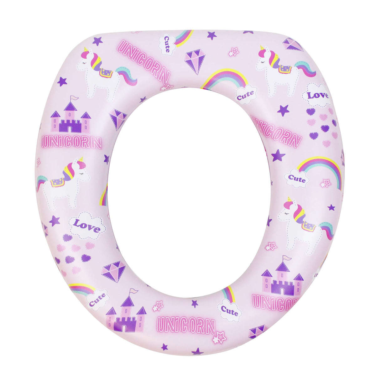 Eiwa Soft Auxiliary Toilet Seat for Toilet Training, Cushioned, Washable, No Handles, 285 x 270 mm and 244 g, Ages 1.5 to 6, in Nine Character Designs