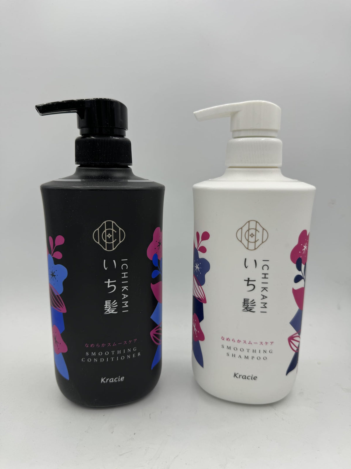 Kracie Ichikami Smooth Care Shampoo and Conditioner Pair Set, Mountain Cherry Scent, 480 mL and 480 g