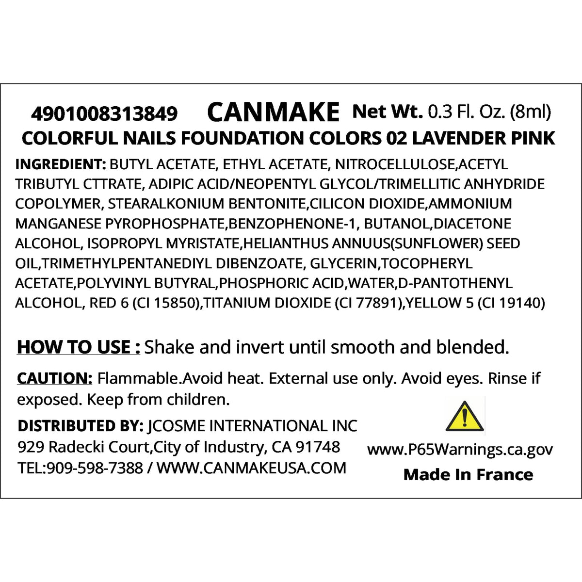 Canmake Foundation Colors, Sheer Quick-Dry Nail Foundation that Also Works as a Base Coat with a Round Brush, 8 mL