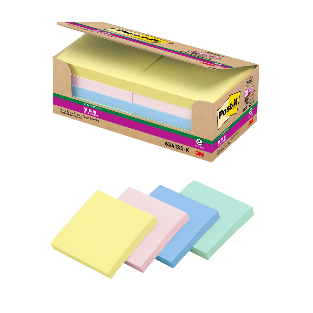 3M Post-it Strong Adhesive Sticky Notes 75 x 75 mm, 90 Sheets per Pad, Neon or Pastel Colours, Packs of 5, 6, 10, 20 or 40 Pads