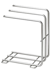 Pearl Metal Buono Stainless Dish Cloth Stand, Three-Bar Standing Rack for Dish Cloths, 20.5 x 11 x 27 cm and 410 g