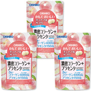 Concentrated Collagen and Placenta Chewable Tablets, Peach Flavor, 90 Tablets x 3 Pouches, 90 Days, Made in Japan