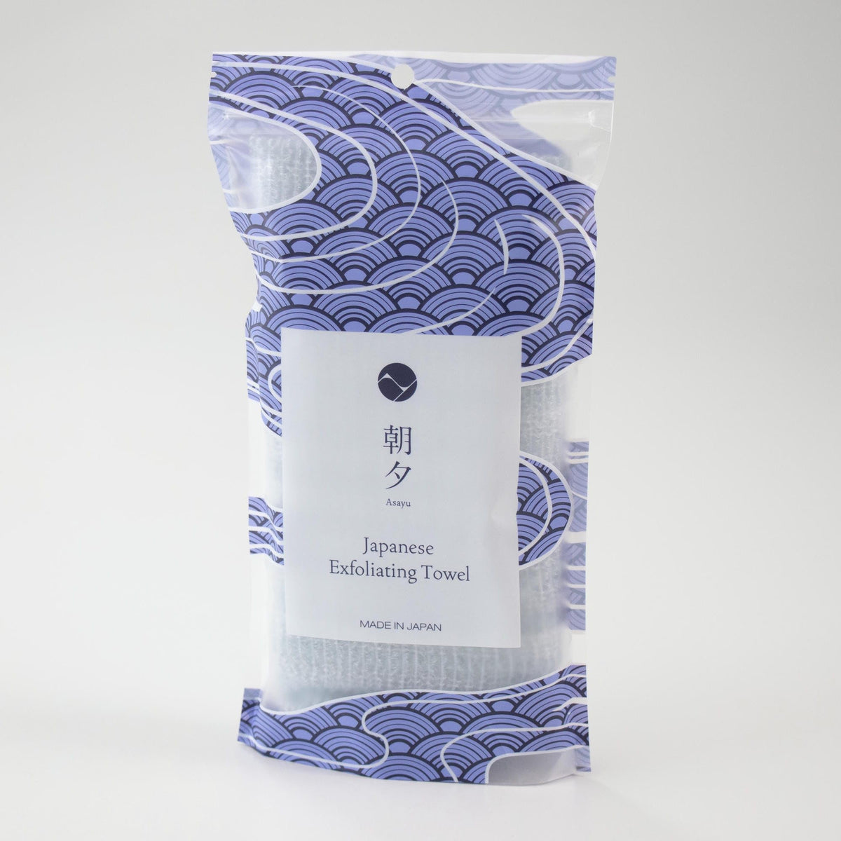 Long Nylon Exfoliating Body Wash Towel, Triple-Weave Wave Pattern for Rich Foam, 101 x 30 cm, Quick-Drying, Made in Japan