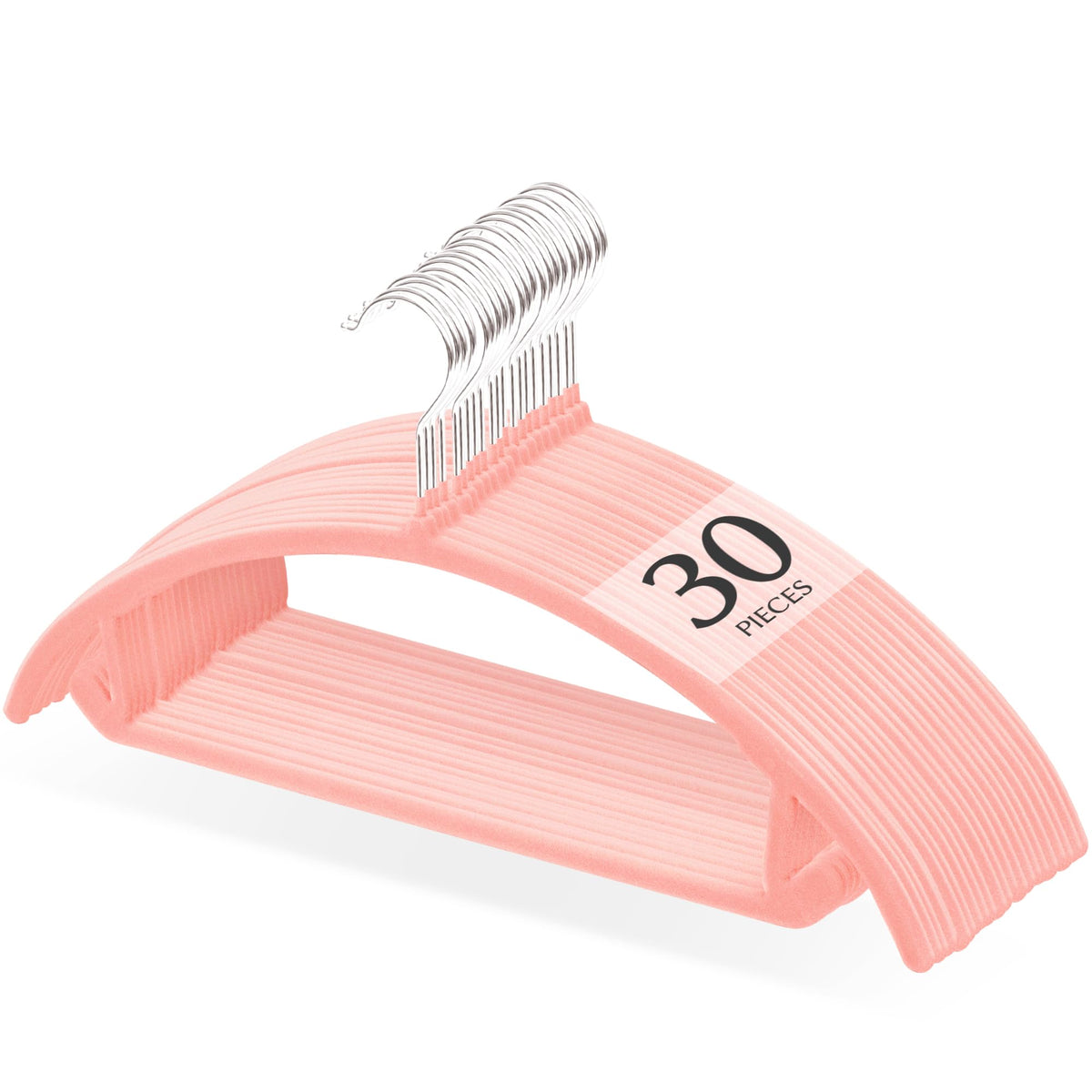 Titiroba Slim Non-Slip Clothes Hangers, 0.6 cm ABS Hangers with Fuzzy Surface and Rotating Hook, 44.5 x 20.5 cm, Ivory, Black, Grey, Beige or Salmon Pink, 20, 30 or 50 Pieces