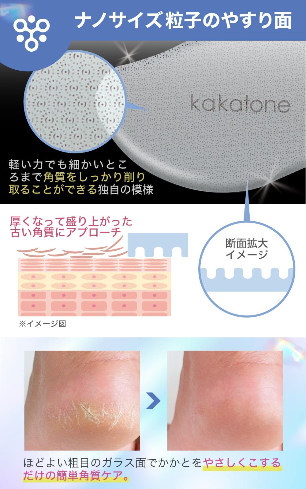 Dr.Qolis Kakatone Glass Heel File, Washable Glass Foot File with Storage Case for Rough Heels and Foot Care, 32 g