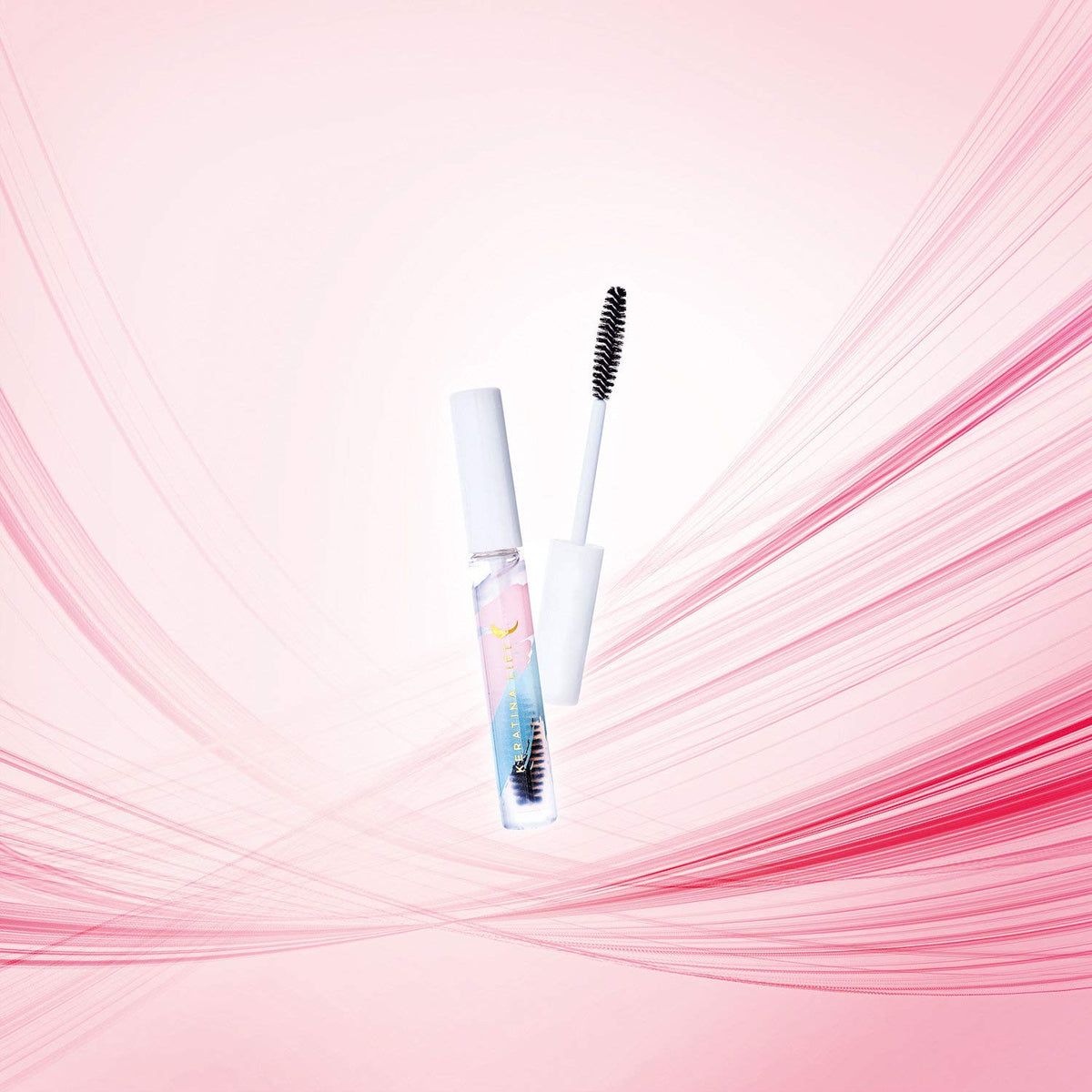 Keratina Lift Eyelash Curl Serum, Oil-Free Clear Lash Styling Serum with Keratin and Fucoidan for a Lasting Upward Curl, Lash Extension Compatible and Usable as a Mascara Base, 7 mL