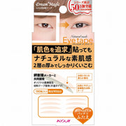 Koji Dream Magic Natural Nude Eye Tape II Slim, 180 Double-Layer Nude Pink Double Eyelid Tapes (90 Pairs) with Skin-Friendly Medical Hygiene Material Tape