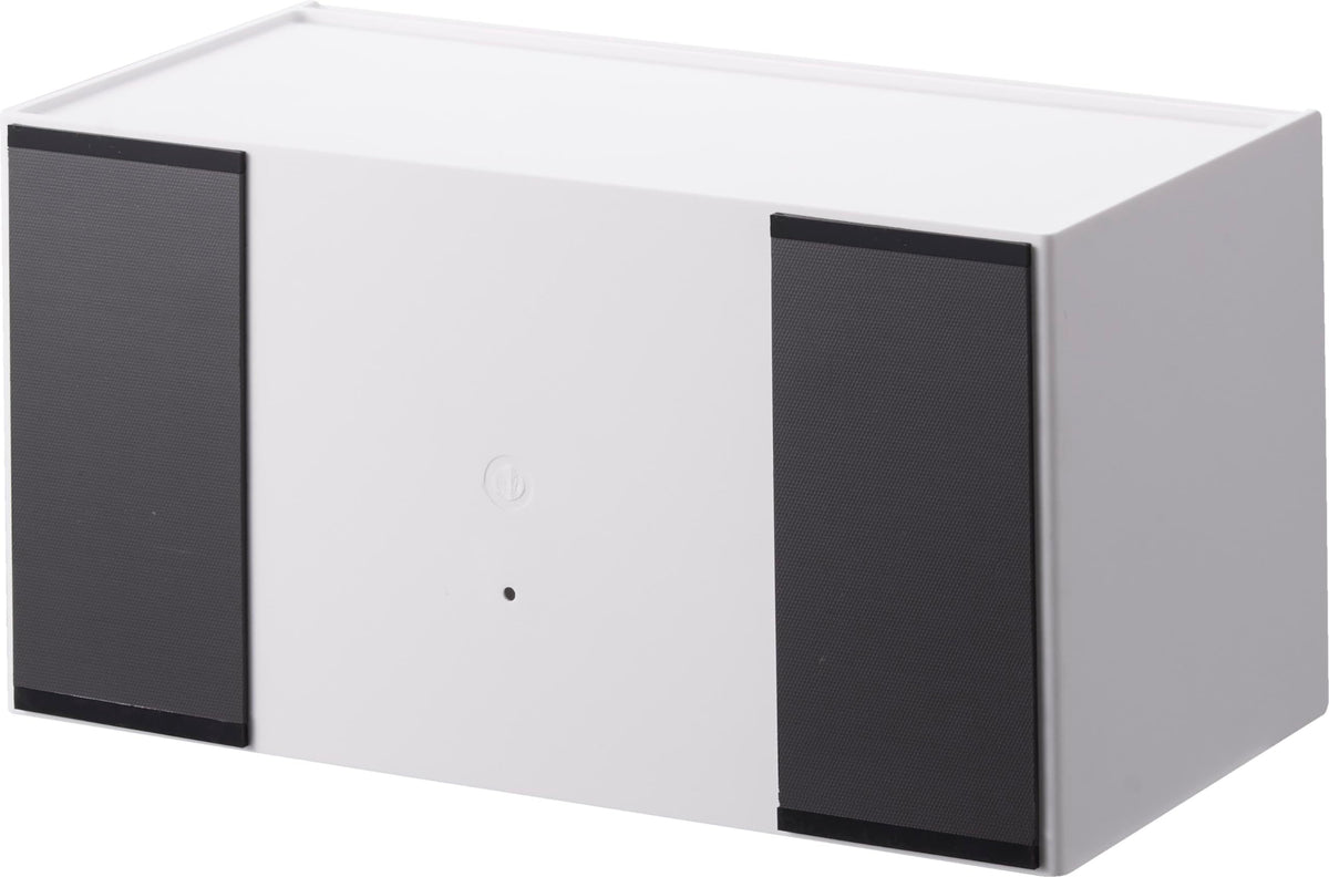 Yamazaki Tower Paper Towel Dispenser with Tray, Wall Box for Paper Towels, Kitchen Paper and Tissues, 26 x 13.7 x 13.6 cm, Magnet, Gypsum Pin or Film Hook, White or Black