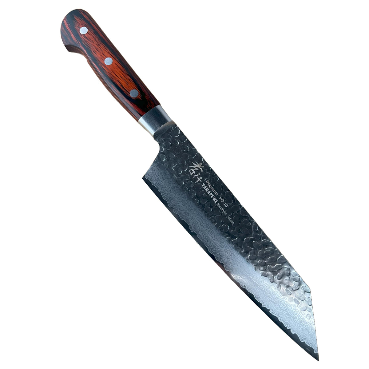 Sakai Takayuki Hammered 33-Layer Damascus VG10 Kengata Santoku Knife 160 mm