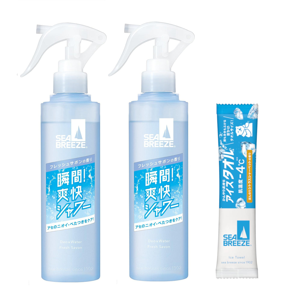 SEA BREEZE Deo & Water, 145mL x2 Set + Sample (Quasi-Drug)