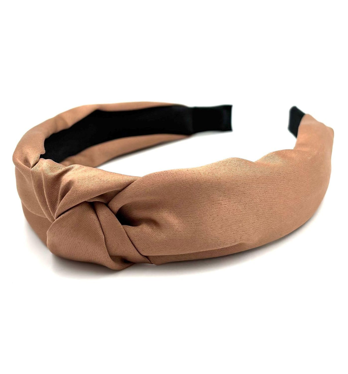 Knotted Satin Headband for Women and Girls, Top-Knot Hard Headband with Scalp-Protection Lining, One Size, Nine Colors