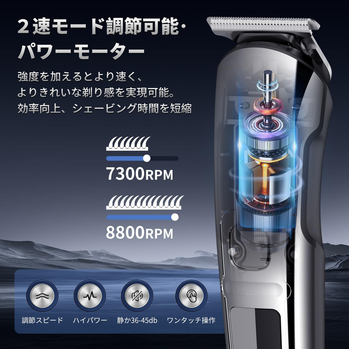 Beedove FK-8688T Body Groomer Kit, 6-Head Rechargeable Trimmer with Limit Combs, 2 Speed Modes and Charging Base, IPX7 Waterproof, 1-12 mm