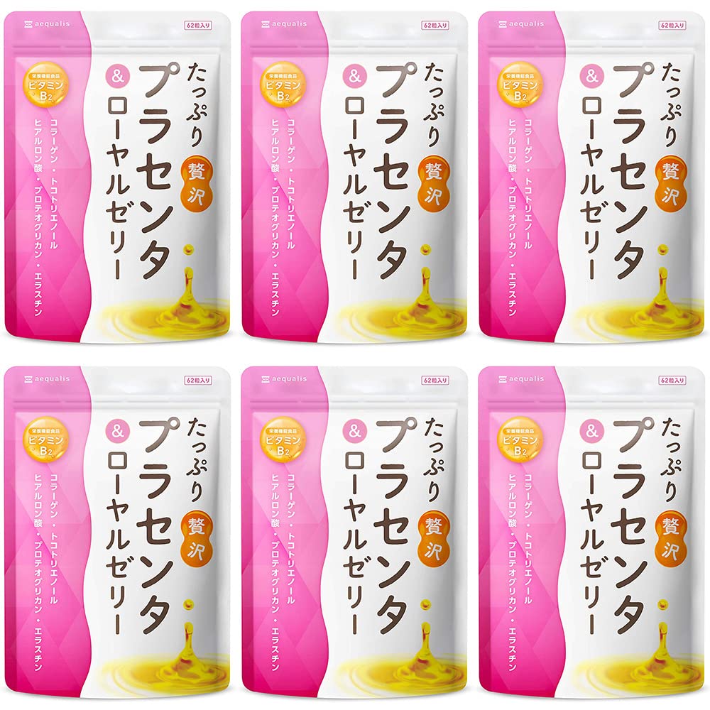 aequalis Moisturizing, Plenty of Luxury Placenta Supplement, 402,000 mg, Collagen, Hyaluronic Acid, Made in Japan, 30 Day Supply, 60 Tablets