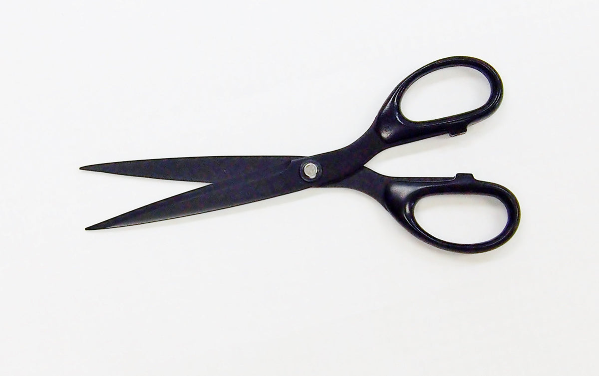 Nikken Fluorine-Coated Office Scissors NS-1300, Non-Stick Stainless Steel Blades, 180 mm, Matte Black