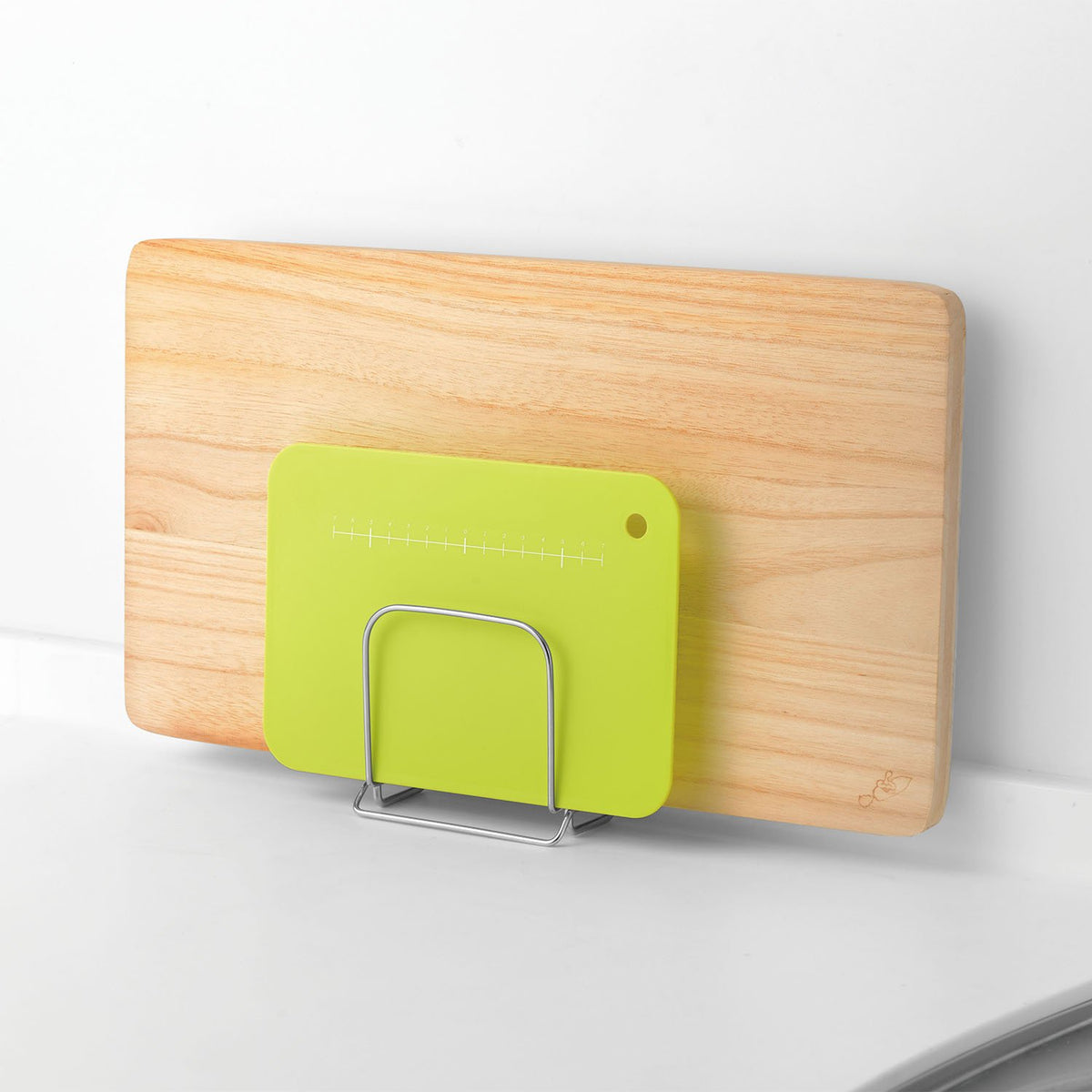 Wahei Freiz Wall Suction Cutting Board Stand, Stainless Steel Rack for Boards with Four Suction Cups, 11 x 6.5 x 10 cm