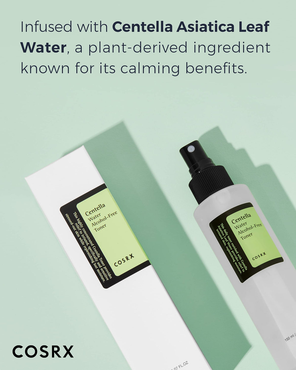 COSRX Centella Water Alcohol-Free Toner, Spray Toner with 10% Centella Asiatica Leaf Water and Jeju Mineral Water for Redness and Dryness, 150 mL