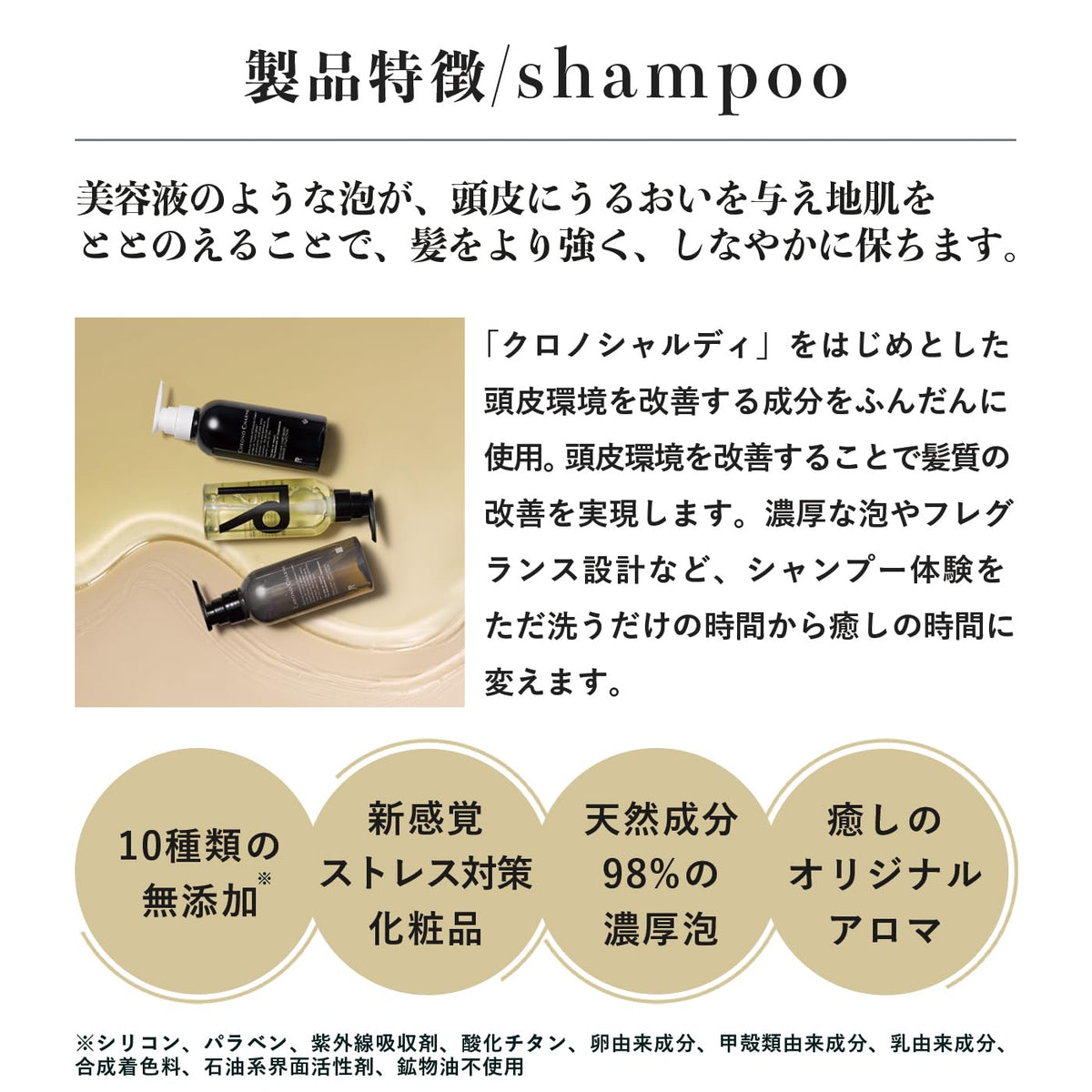 CHRONO CHARME Shiguchi Collection Shampoo, Hotel-Amenity Scalp Care Shampoo with White Grape Moisturiser, Lemon and Cedarwood Aroma, 300 mL