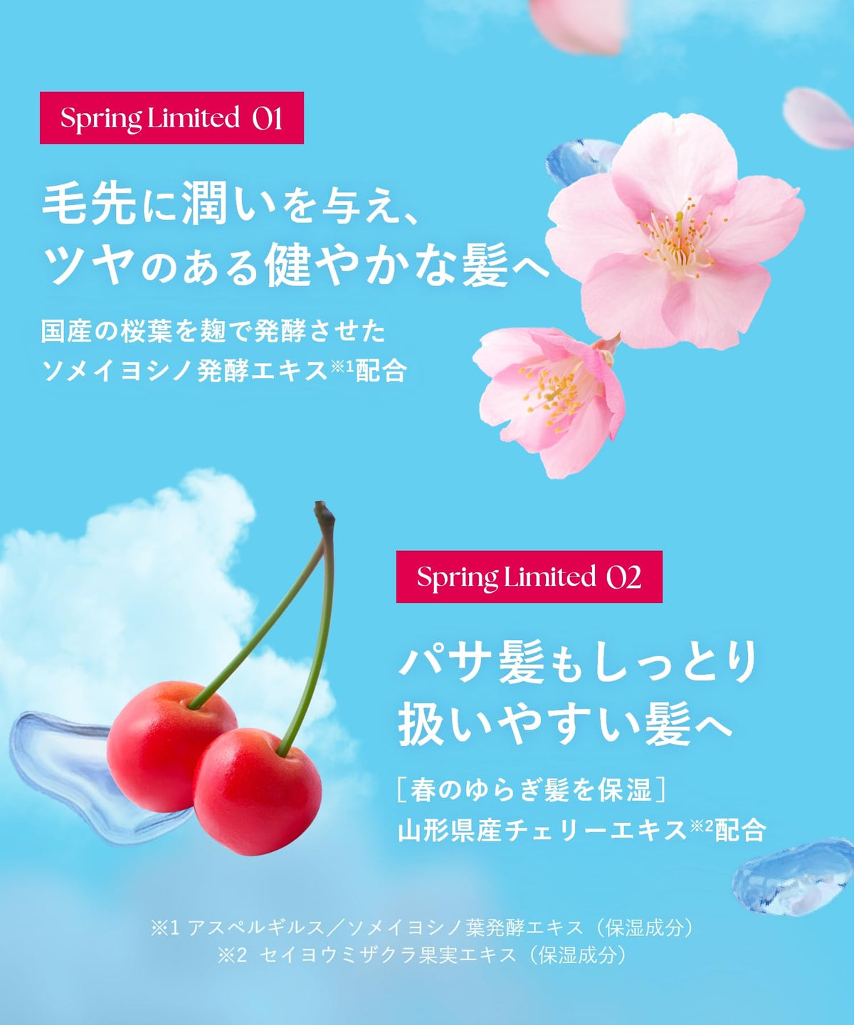 BOTANIST Botanical Hair Milk Moist 80 mL, Sakura and Cherry Scent Leave-In Treatment Milk for Dry and Damaged Hair, Silicone-Free, Spring Limited