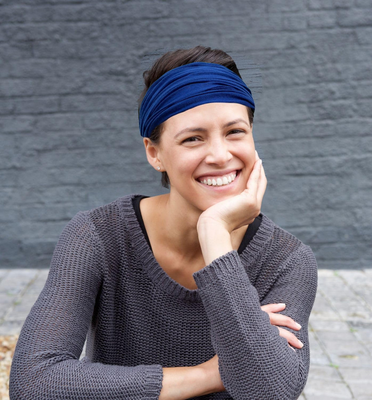 Elastic Bandana Headband for Women and Men, Wide Stretch Head Wrap in 15 Colors and Prints, One Size