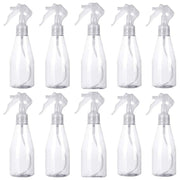 Bio Trigger Spray Bottles, Set of 10 Clear PET Empty Refill Bottles of 200 mL Each, Alcohol Compatible for Disinfectant, Cleaning, Plants and Hair