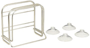 Wahei Freiz Wall Suction Cutting Board Stand, Stainless Steel Rack for Boards with Four Suction Cups, 11 x 6.5 x 10 cm