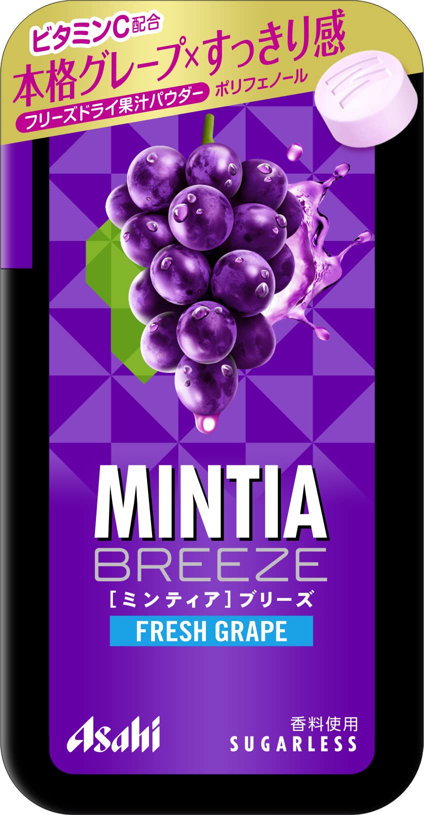 Mintia Breeze Fresh Grape Sugarless Tablets, 30 Tablets x 8 Cases