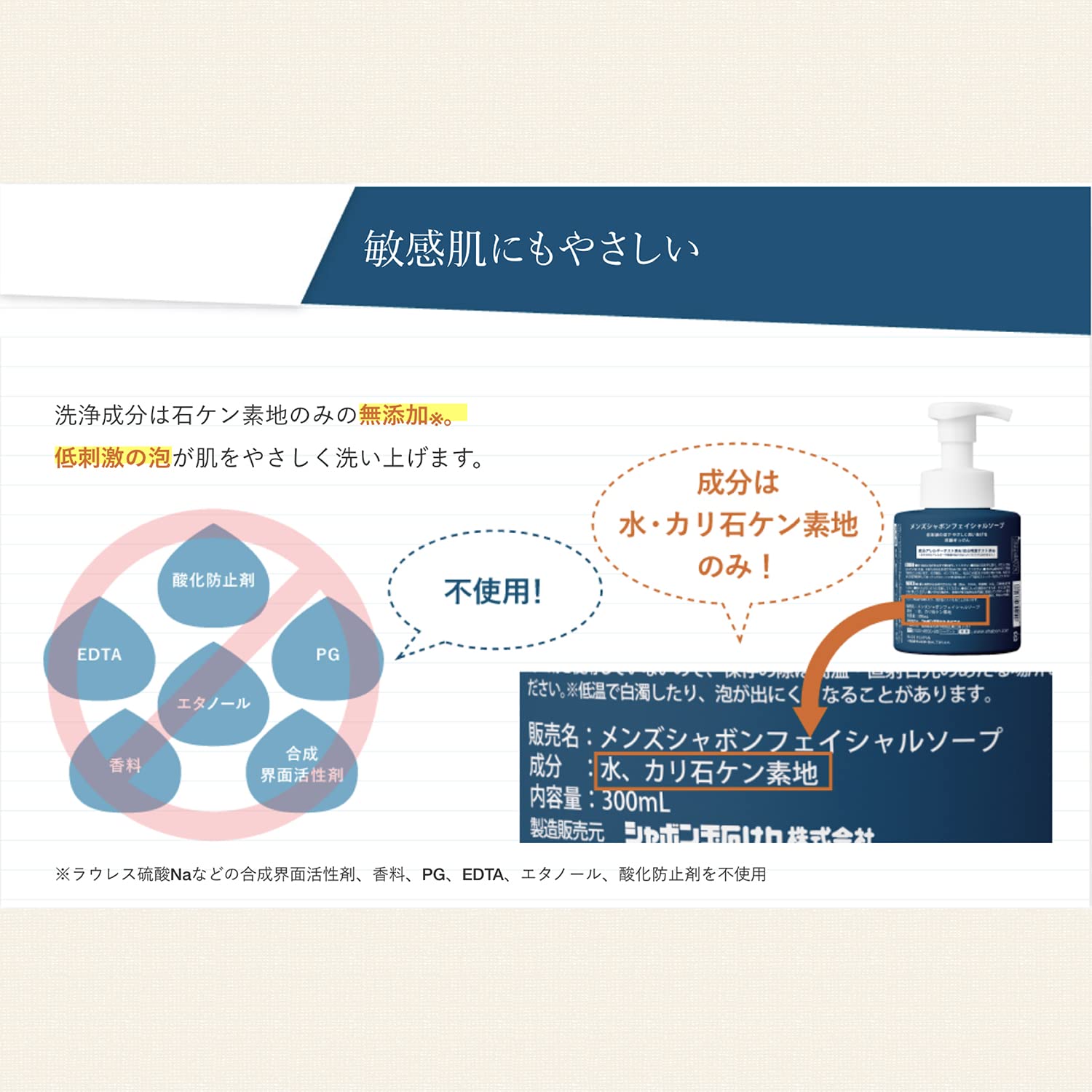 Shabon Men's Facial Soap 300mL — source image 3