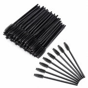 Suvlen Disposable Spiral Mascara and Eyebrow Brushes, 100 Black Lash Wands for Lash Separating and Brow Grooming