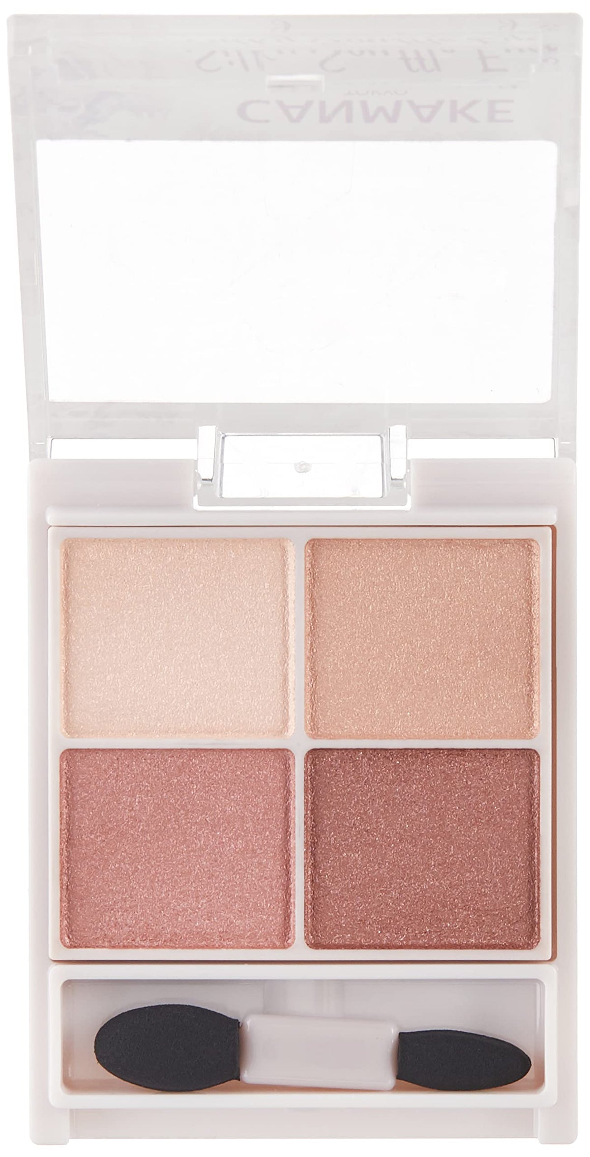 Canmake Silky Souffle Eyes, Glossy Pearl Four-Colour Eyeshadow Palette with Beauty-Serum Ingredients and a Double-Ended Tip, 4.8 g
