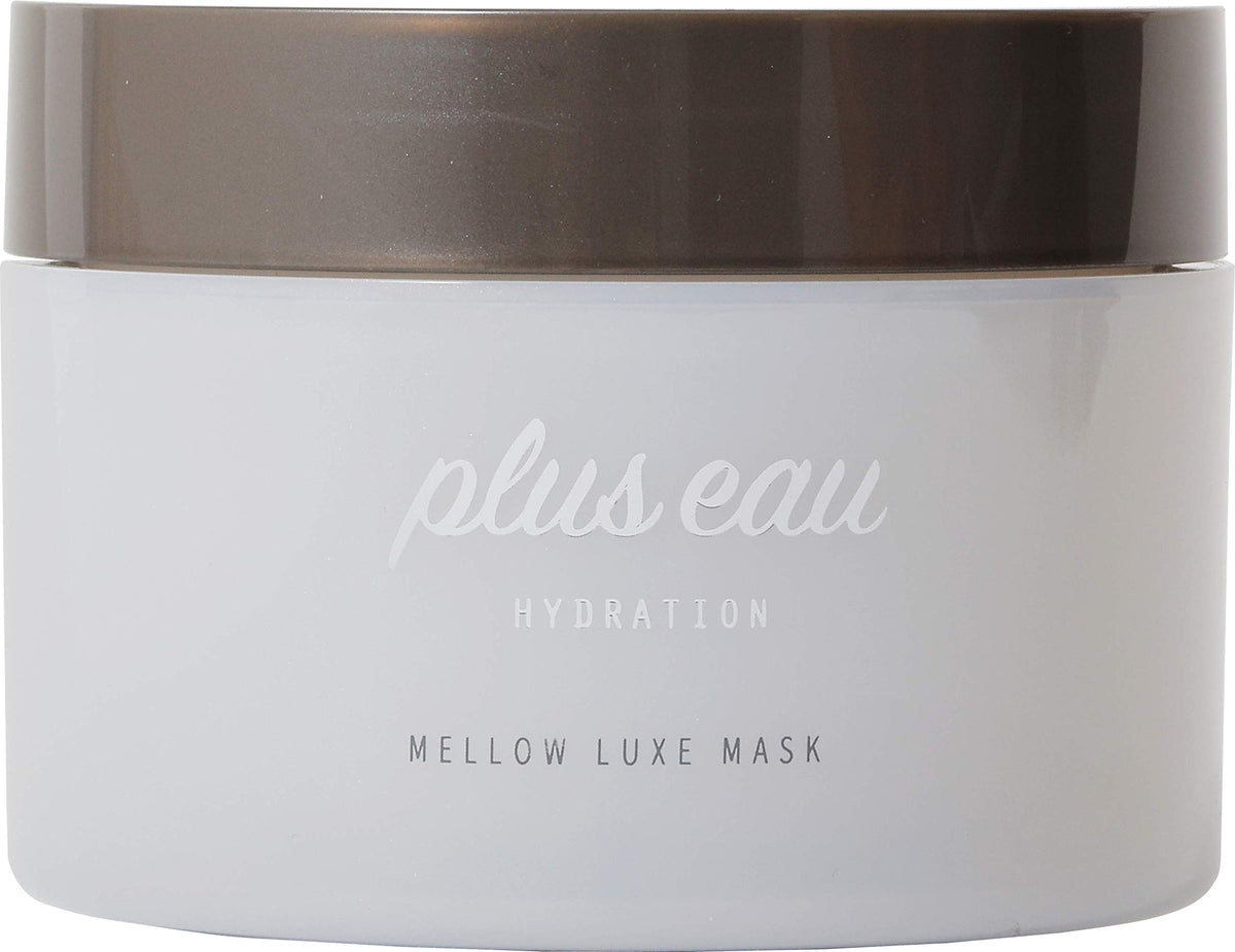 plus eau Mellow Luxe Mask 200 g Jar, Intensive Repair Hair Mask for Damaged Hair with Ceramide, Silk, Hematin and Keratin