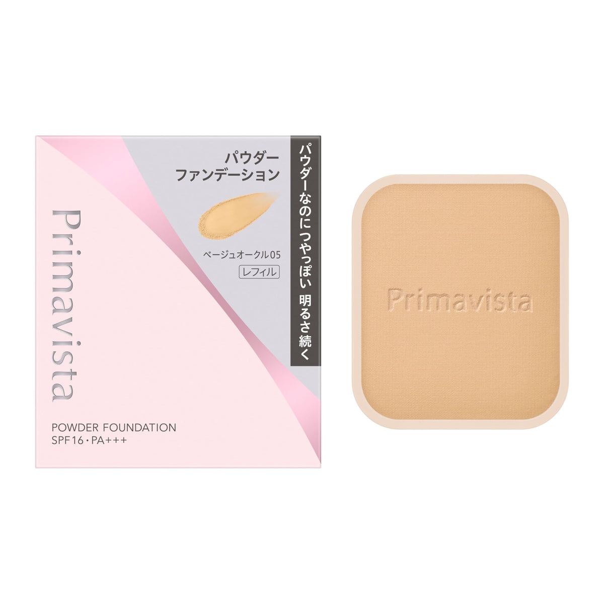 Primavista Bright Charge Powder Foundation Refill SPF16 PA+++ with Sponge, Seven Shades, Pore and Colour-Unevenness Cover Pressed Powder, Made in Japan