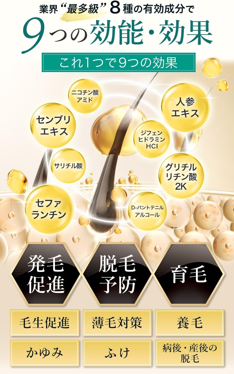 Scalp Essence, Certified Organic Hair Growth Agent, For Women, Quasi Drug, 2.8 fl oz (80 ml), Made in Japan