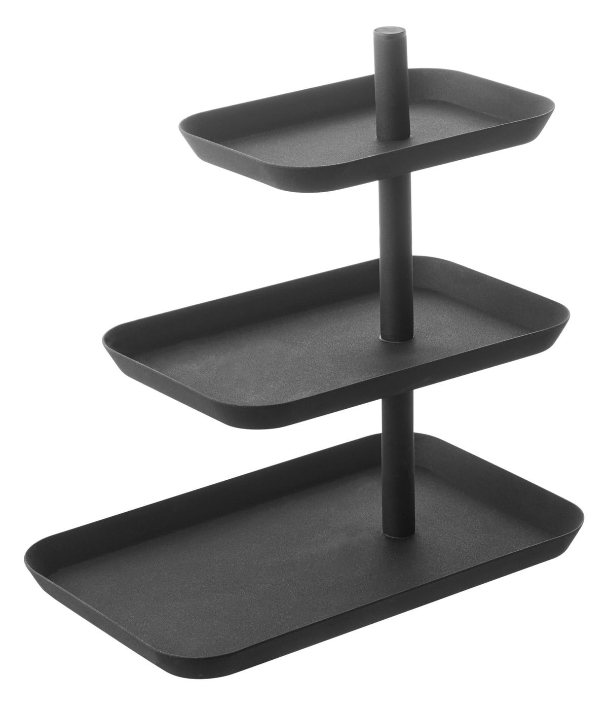 Yamazaki Tower Three-Tier Accessory Tray, Steel Stand for Jewellery, Glasses and Small Items, 24.7 x 15.7 x 25.7 cm, 1 kg per Tray, White or Black