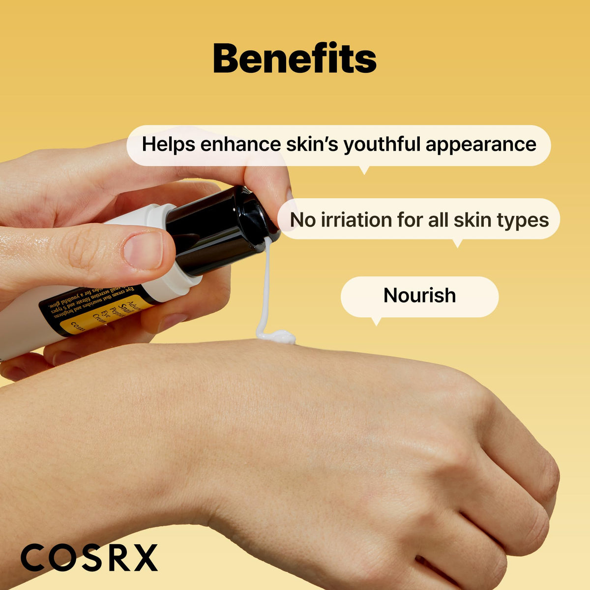 COSRX Advanced Snail Peptide Eye Cream, Hydrating Fast-Absorbing Under-Eye Cream with Snail Secretion Filtrate, 5 Peptides and Niacinamide, 25 mL