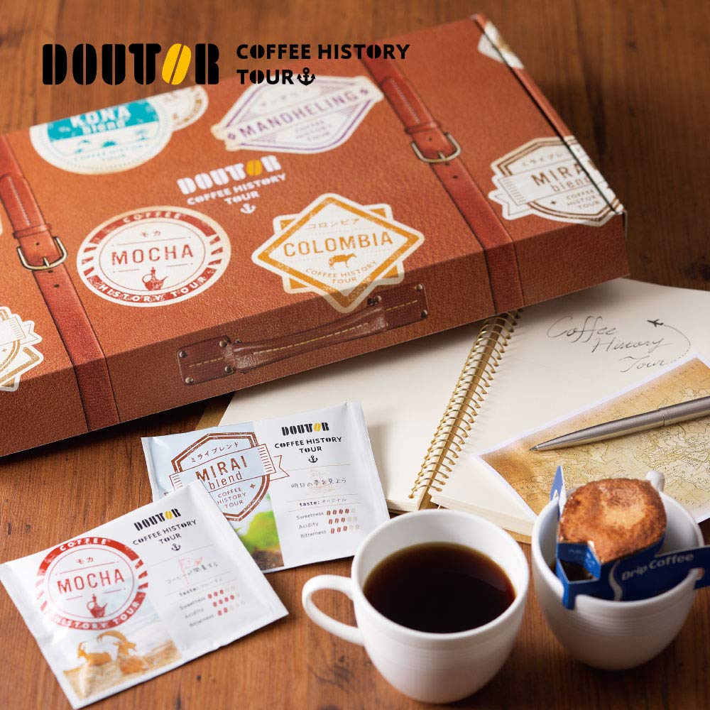 Doutor Coffee History Tour Drip Coffee Gift Box, 6 Blends x 4 Bags