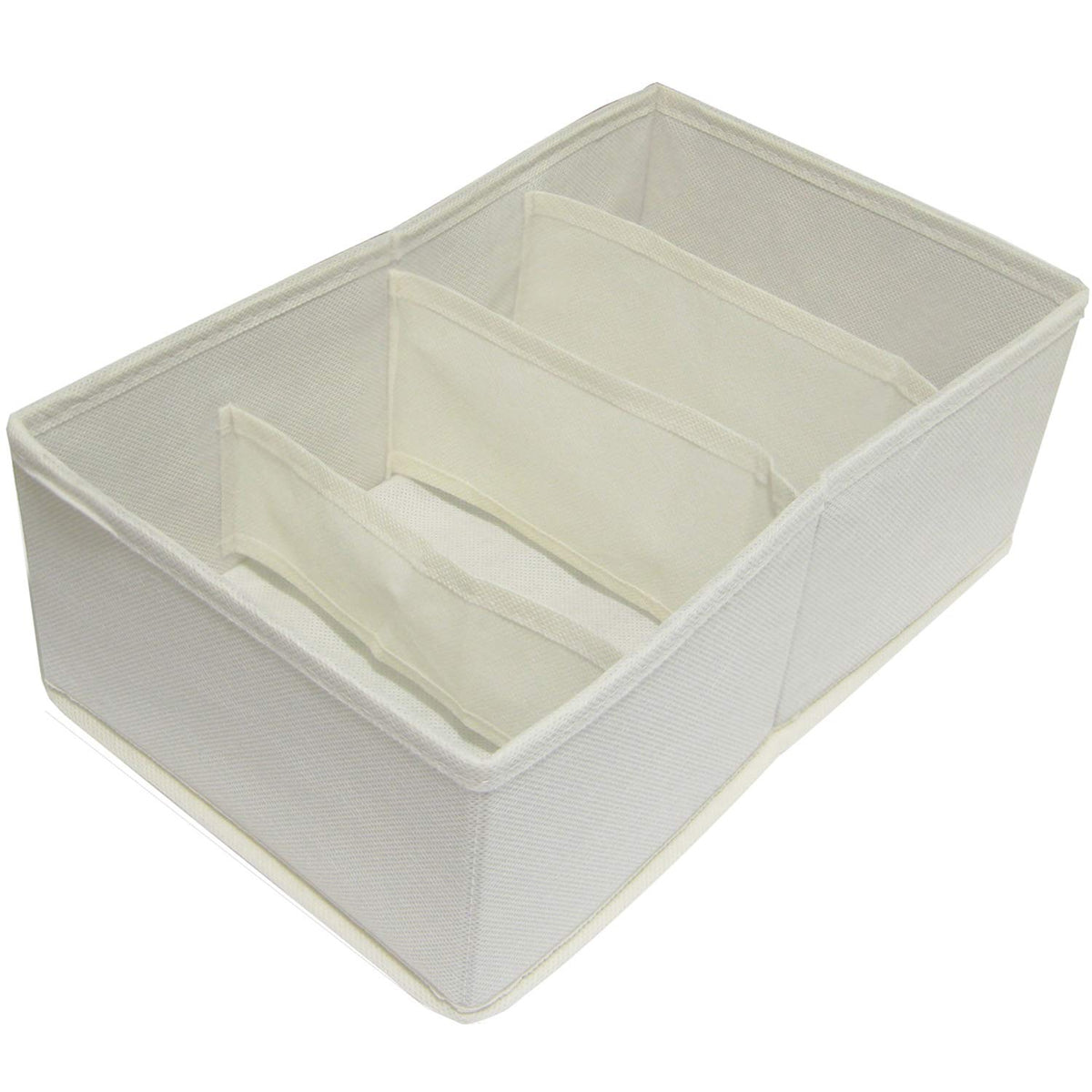 Yamazen Fabric Drawer Divider Box, Non-Woven Cell Organizer for Underwear and Socks, 34 x 21 x 10 cm, 24, 15 or 4 Cells, Ivory