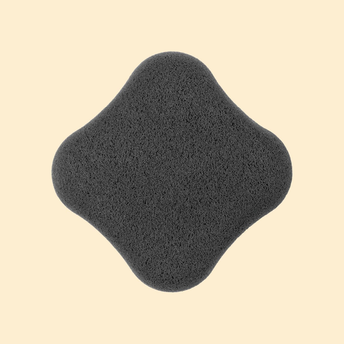 KAI Foundation-Resistant Makeup Puff KQ3277, Black Diamond-Shaped Two-Layer Sponge with Finger Ribbon for Powder and Liquid Foundation