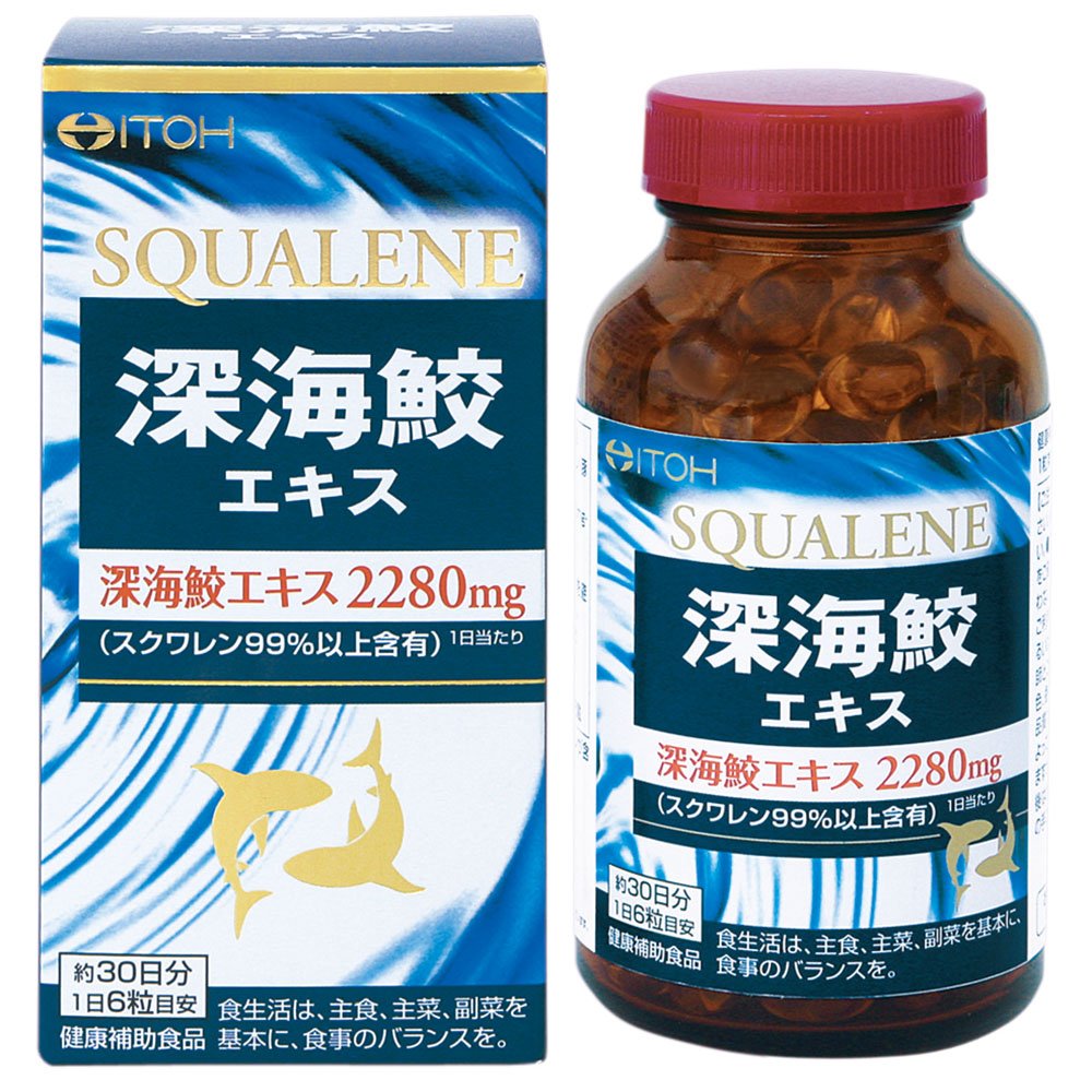Deep-Sea Shark Extract Capsules, 2,280 mg Shark Extract with Over 99% Squalene per 6 Capsules, About 30 Days