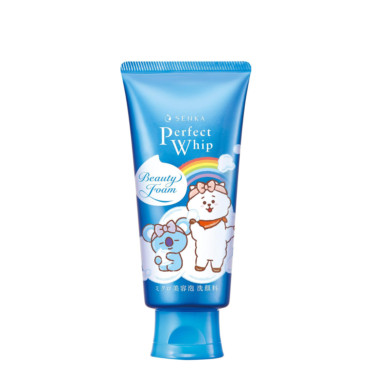 Senka Perfect Whip Micro Beauty Foam Facial Cleanser, BT21 Collaboration Design, 120g Tube