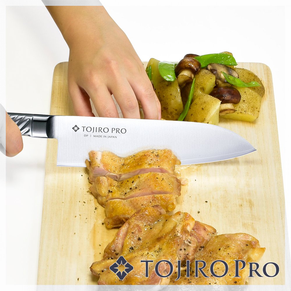 Tojiro Pro DP Cobalt Alloy 3-Layer Santoku Knife 170 mm, All-Stainless (F-895)