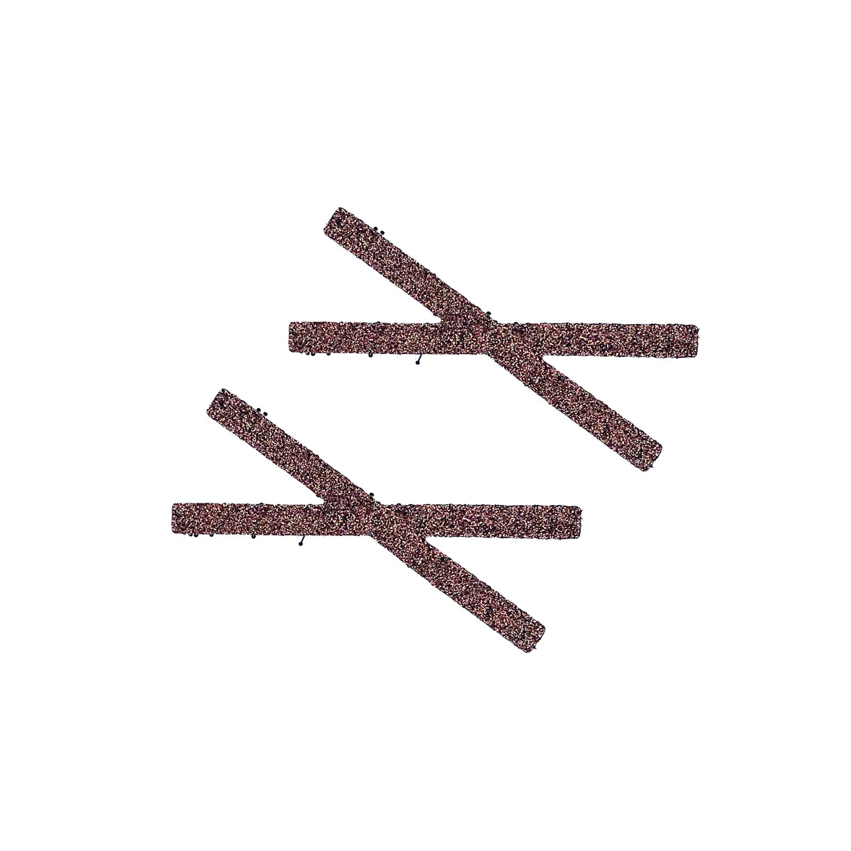Glitter Plain-Color No-Crease Hair Clip for Bangs, Made in Japan, Ribbons, Cross, Hearts, Five-Point Shapes and Rectangles