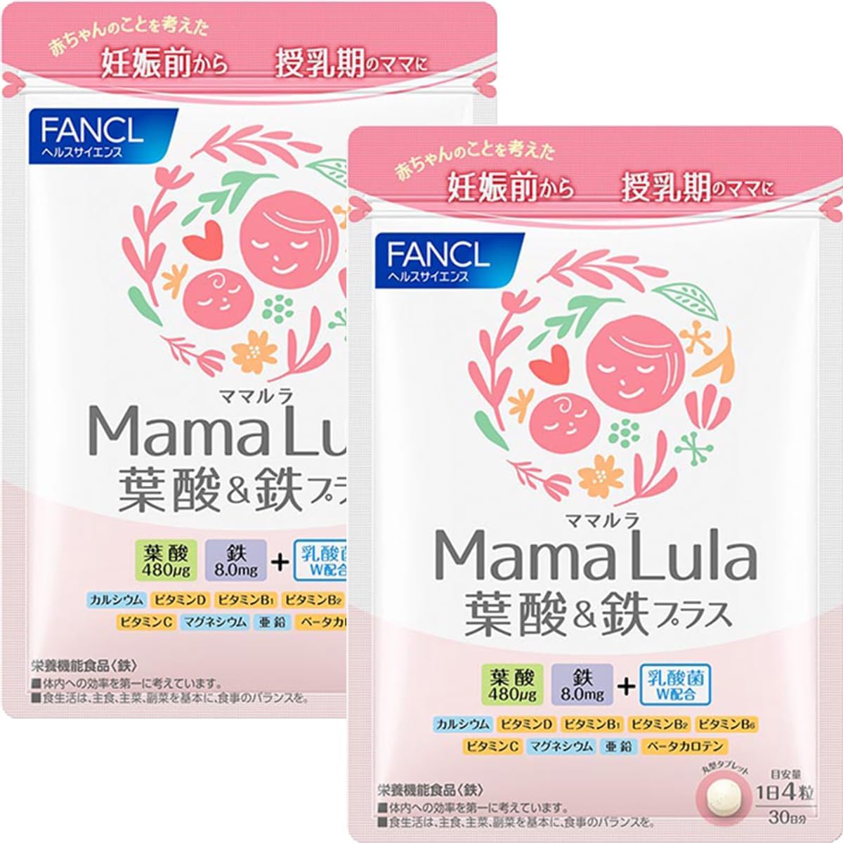 FANCL Mama Lula Folic-Acid&Iron-Plus — 480mcg Folic-Acid/Serving