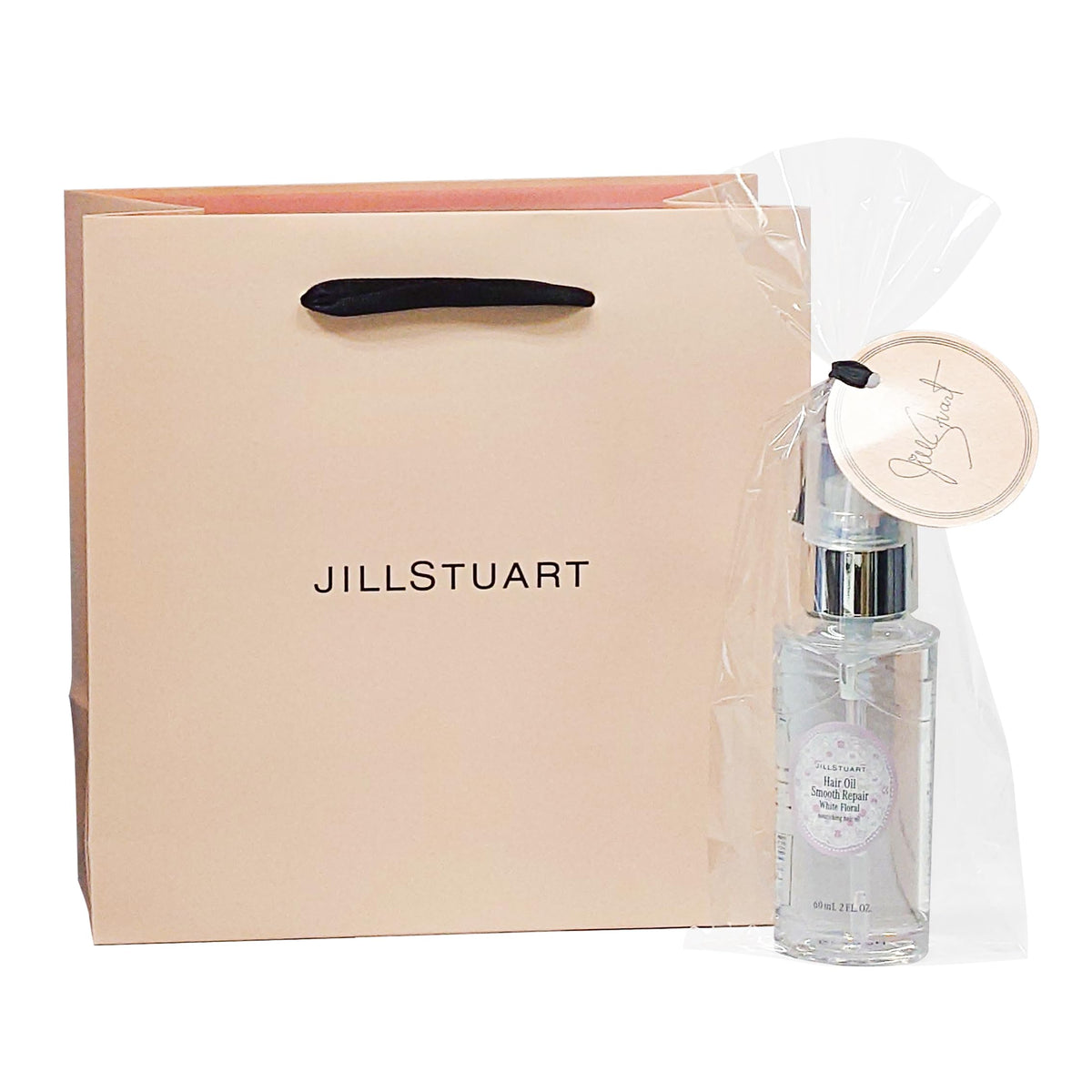 JILL STUART White Floral Smooth Repair Hair Oil, Botanical Repair Hair Oil, 60 ml, Gift-Wrapped with Shopping Bag