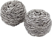 Shimomura Kihan Stainless Steel Scourer Pair, 18-8 Steel Scrubbers for Iron Pans, Rust and Burnt-On Food, 6.5 x 4.5 cm and 30 g Each, Made in Japan