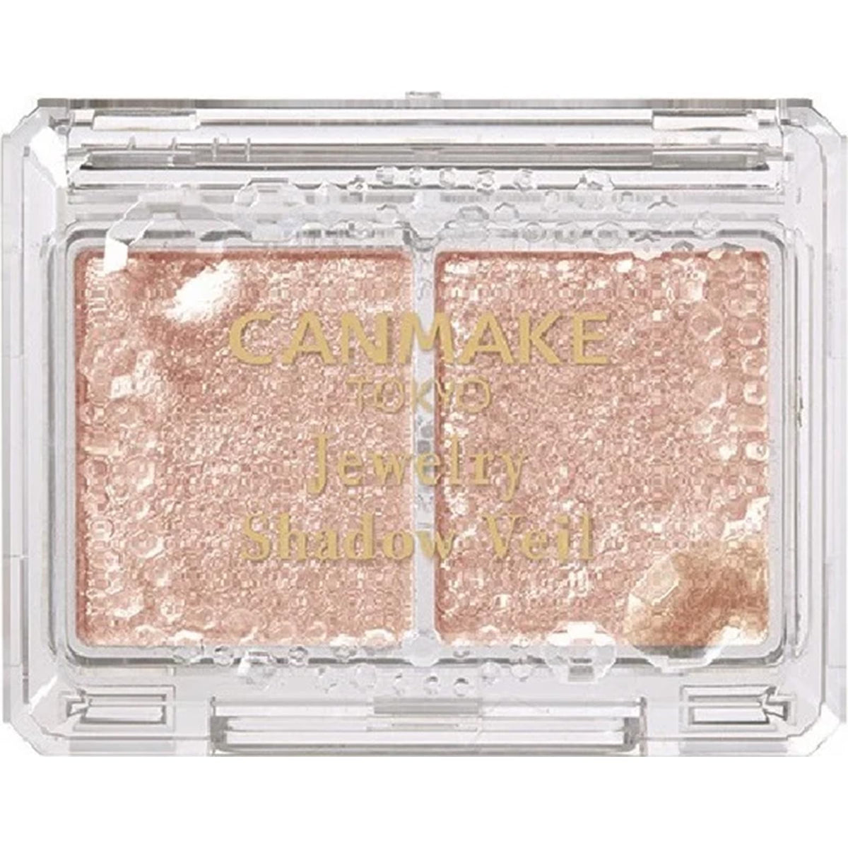 Canmake Jewelry Shadow Veil, Two-Pan Glitter Eyeshadow Palette with Fine and Large Sparkle that Layers over Any Eye Look, 2 g