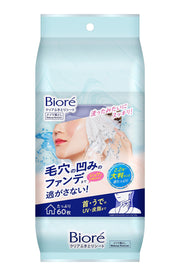 Biore Clear Wipe-Off Sheets Makeup Remover, Large Oil-Free Liquid-Rich Cleansing Wipes, 60 or 32 Sheets, for Face, Neck and Arms